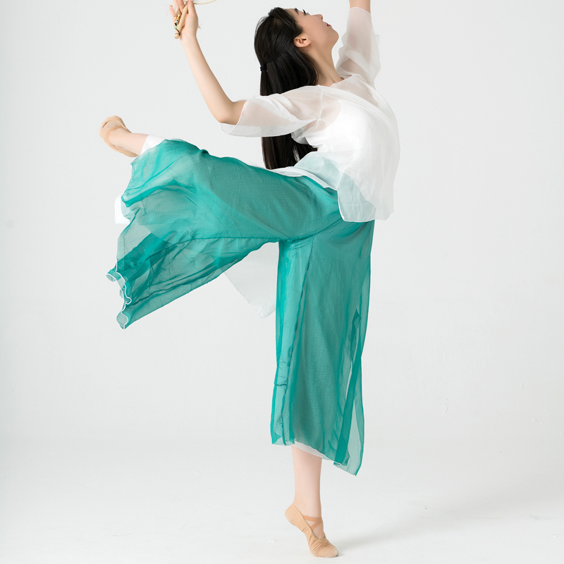 Classical Dance Pants Broadlegged Pants for summer and thin in a dress with a fluttiy and elegant pants white Jasmine