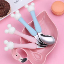 Baby Learn to Eat Children's Supplementary Food Learn to Bend Spoon Set Baby Elbow 304 Stainless Steel Training Rice Spoon