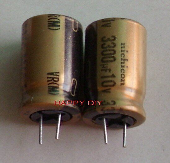 Short footed NICHICON Nikon VR Gold loaded audio Fever capacitor 3300UF 10V