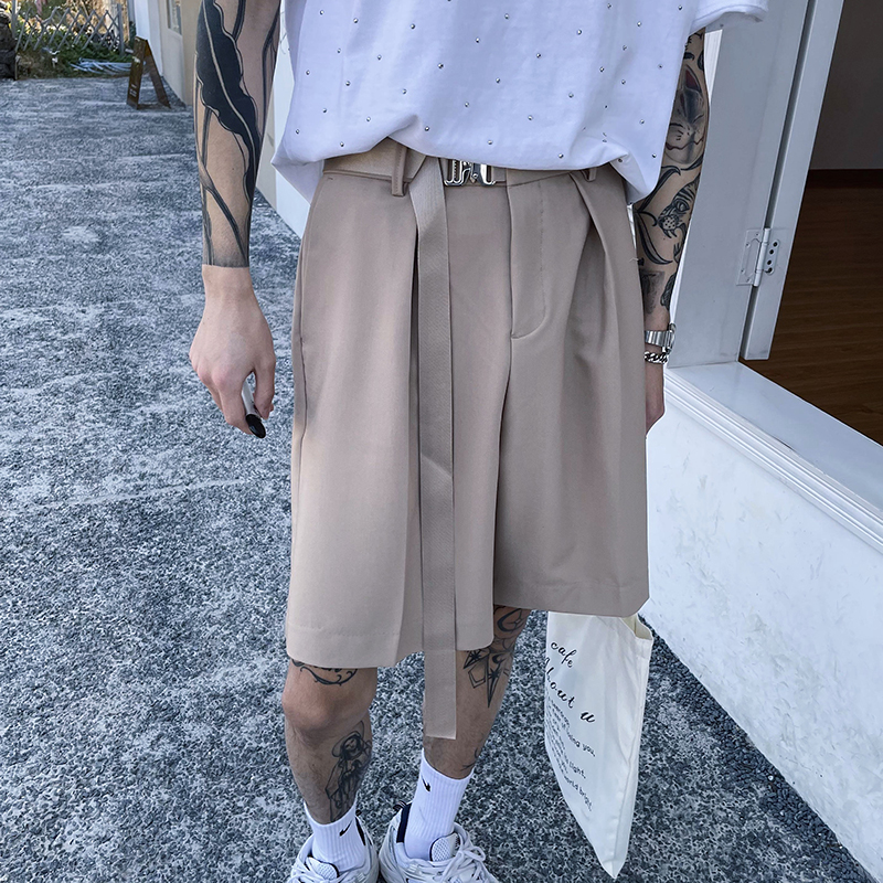 (Love to wear help) Streamer design shorts men's ins summer loose drape five-point trousers simple and versatile trend