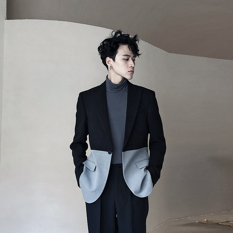 ICHULB loves to wear color-making design suit suit suit men Korean version of slim feeling Ruffian handsome suit advanced sense