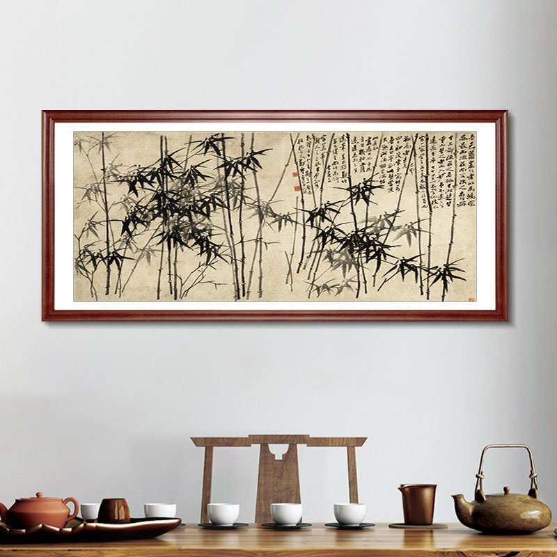 Zheng Board Bridge Bamboo Painting New Chinese Style Decoration Painting Living Room Background Wall Water Ink Zen name painting office Book room hanging painting