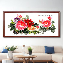 Peony hanging painting flower blossoms rich living room painting peony flower decoration painting Middle Hall Peony Picture Feng Shui Cai mural painting Chinese painting