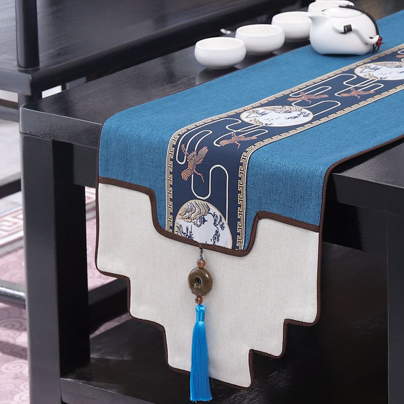 New Chinese table flag Zen tea banquet Chinese style classical tea table flag table cloth TV cabinet long strip cover cloth bed end towel