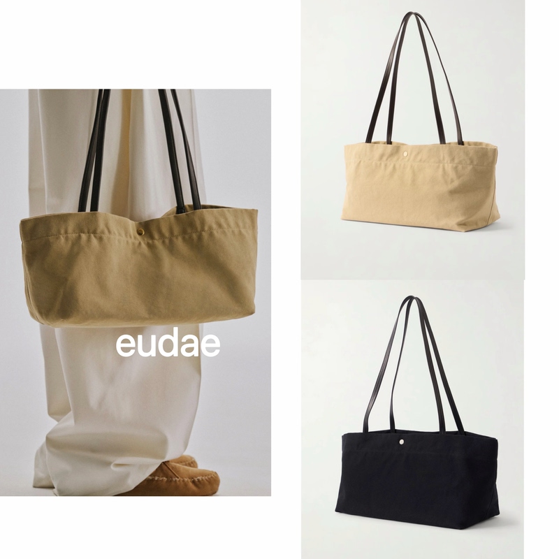 Row Idaho Long-Handled Saddle Leather Single-Shoulder Large-Capacity Canvas Bag Vacation Women's Bag Eudae
