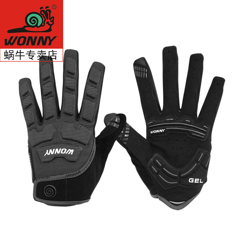 Snail wonny cycling gloves men and women bicycles all finger mountain car motorcycle autumn and winter all fingers thick absorption