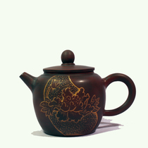  Nixing pottery carved teapot Handmade teapot Guangxi ceramic pot