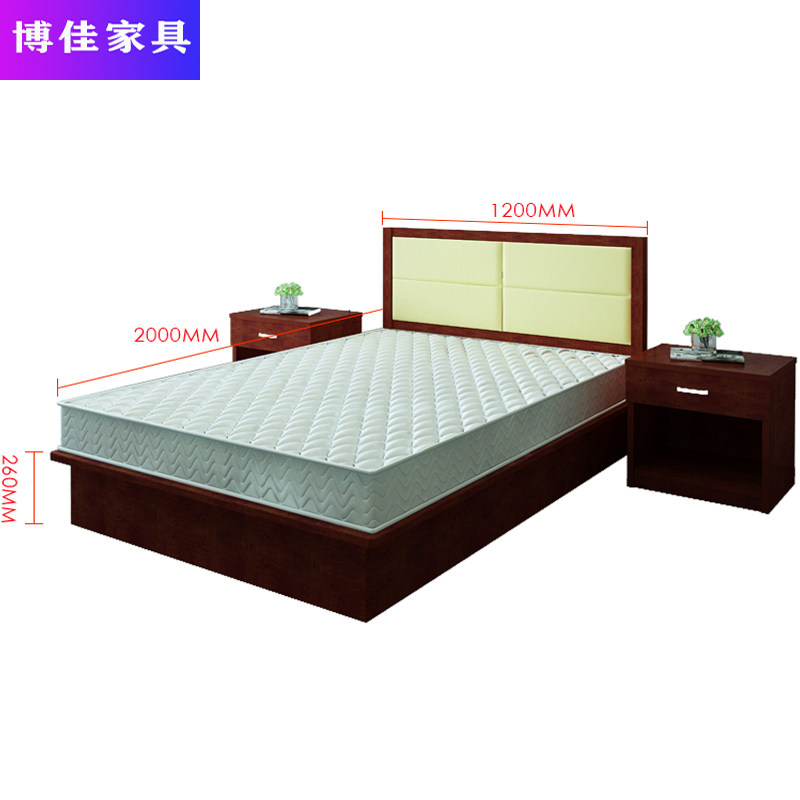 Hotel furniture Furniture Standard Complete Bed Head Cabinet Shortcut Single Double Apartment Folk Hotel Rental house furniture Furniture Custom