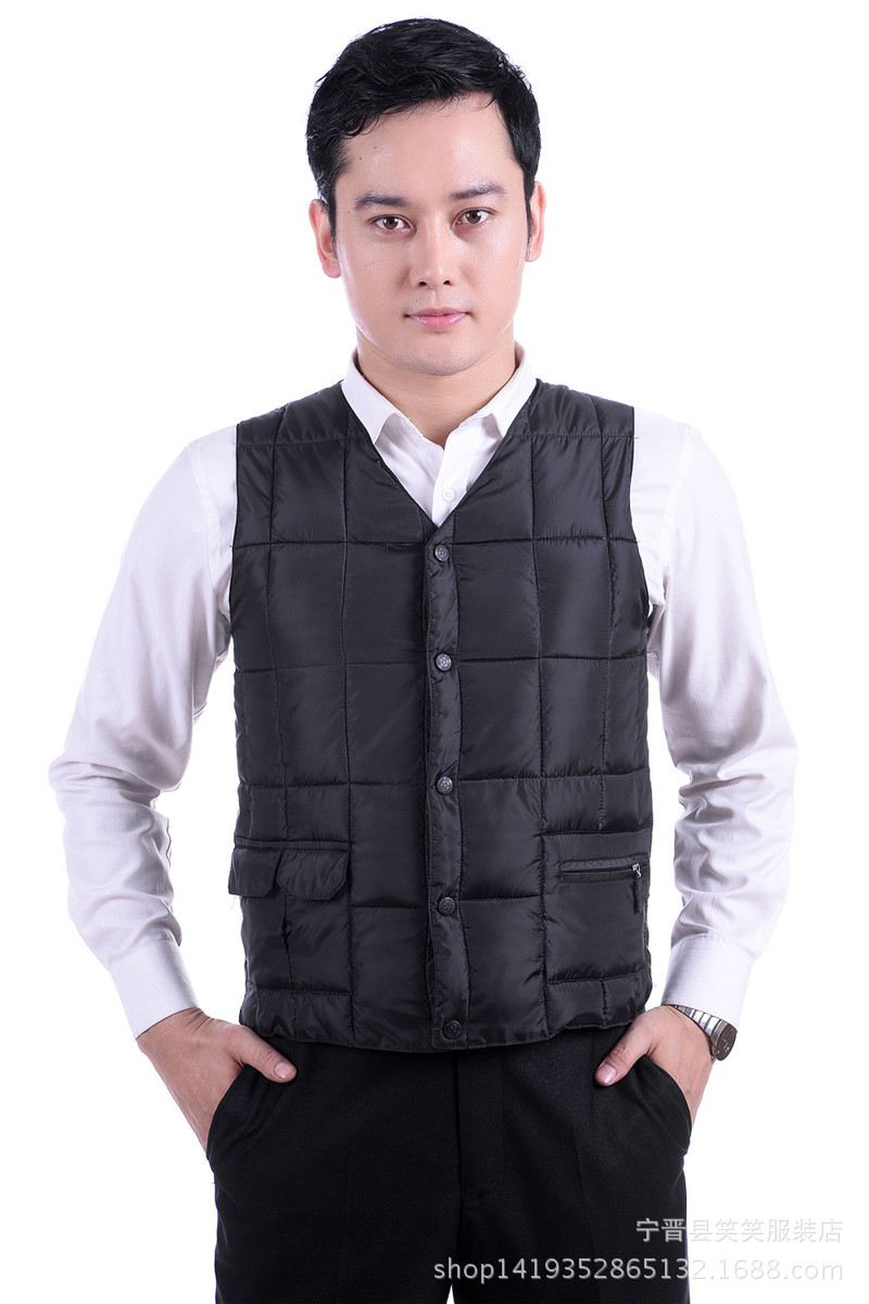 Áo vest nam trung và già xuống cotton vest nam đệm ấm mùa thu và mùa đông nam áo khoác không tay nhà sản xuất hàng loạt áo khoác mùa đông nam