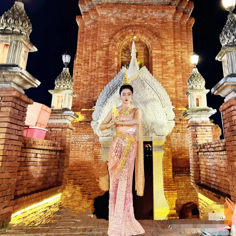 Dai Princess Clothing Thai Traditional Clothing Women's Suit Bronzing Veil Slim and Elegant Photo Studio Travel Photography Catwalk Welcome