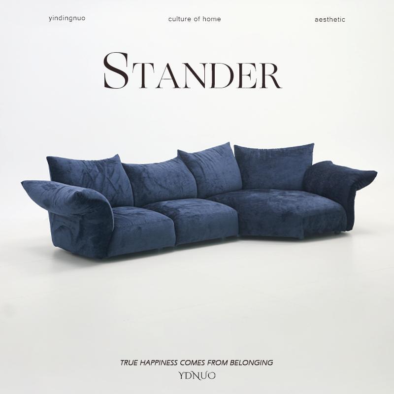 Xixijia |   Steel Frame Petal Sofa, Italian Chenille Fabric Sofa, Special-Shaped Curved Chaise Longue Sofa