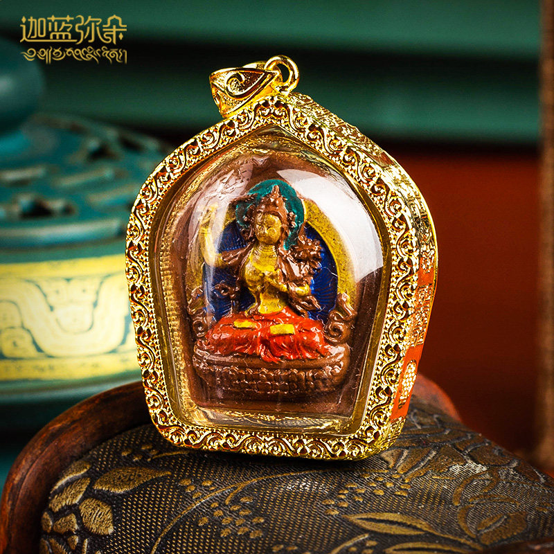 Tibet rubbing bodyguard Buddha card pendant handicrafts zodiac natal Buddha men and women necklace Manjushri Amitabha Buddha