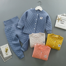 Baby warm cotton suit Mens and womens childrens autumn and winter padded warm clothes Baby warm suit thickened and cotton