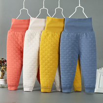 Baby warm pants Baby padded high waist belly pants Childrens cotton thickened warm pants winter open leggings