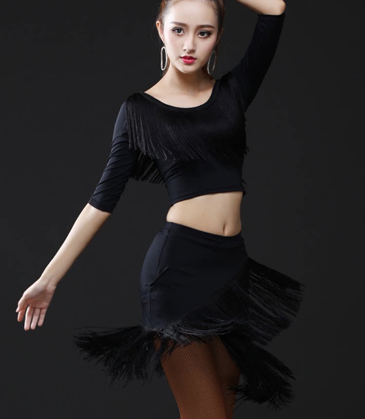 Children Latin Dance Streaming Su Suit Girl Dancing Skirt CUHK Children Performance Contest Appraisal Exam in Sleeve Flow Suskirt