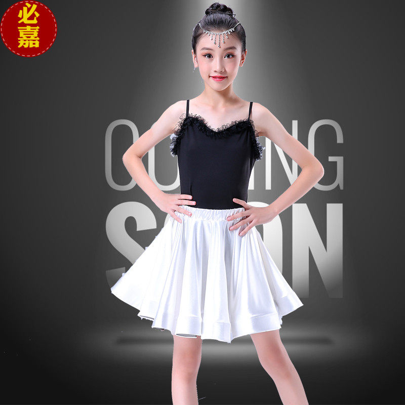 New Summer Children's Latin Dance Costume Hanging Young Children's Latin Race Competition Regulatory Performance Clothes