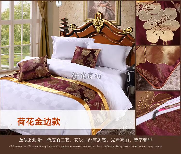 Khách sạn bán buôn giường khách sạn Khăn khách sạn giường cuối giường Cờ chân giường nệm bảng bìa Á hậu tùy chỉnh - Trải giường ga giường đẹp