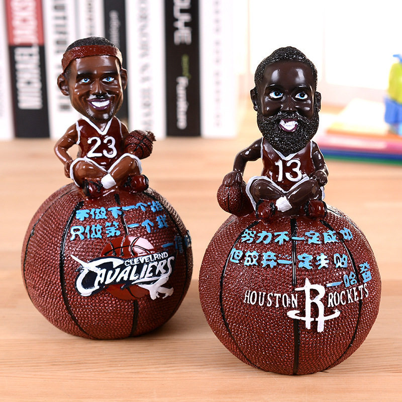 Christmas gift for boyfriend and husband NBA star piggy bank James Harden cartoon character decoration