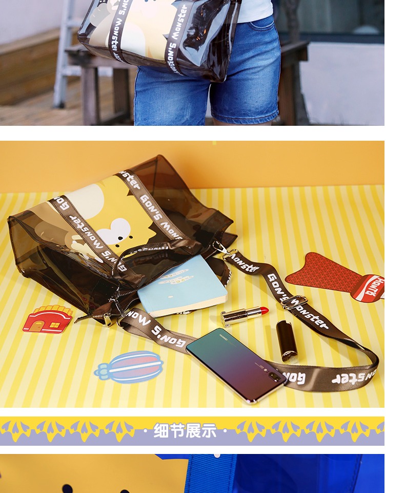 GONS Marmot Anime Ngoại vi Ba lô Jelly Pack PVC Túi đeo vai trong suốt Quà tặng nhiều màu HT19002 - Carton / Hoạt hình liên quan hình sticker