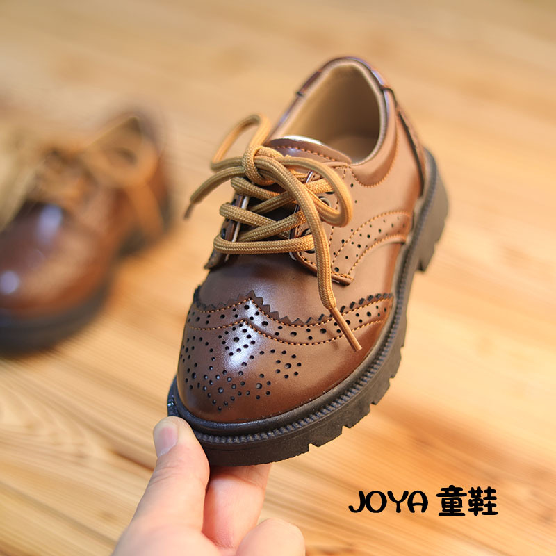Children's Casual Leather Shoes for Boys, Spring and Autumn 2026 New Models, Ages 3-4-5-6-7-9, Trendy Boys' Soft-Soled British Style Single Shoes for Girls