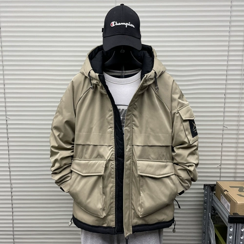 Мужская демисезонная толстовка с капюшоном, короткая утепленная куртка для отдыха, пуховик