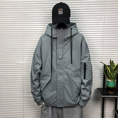 Спортивная демисезонная трендовая куртка для отдыха с капюшоном, оверсайз