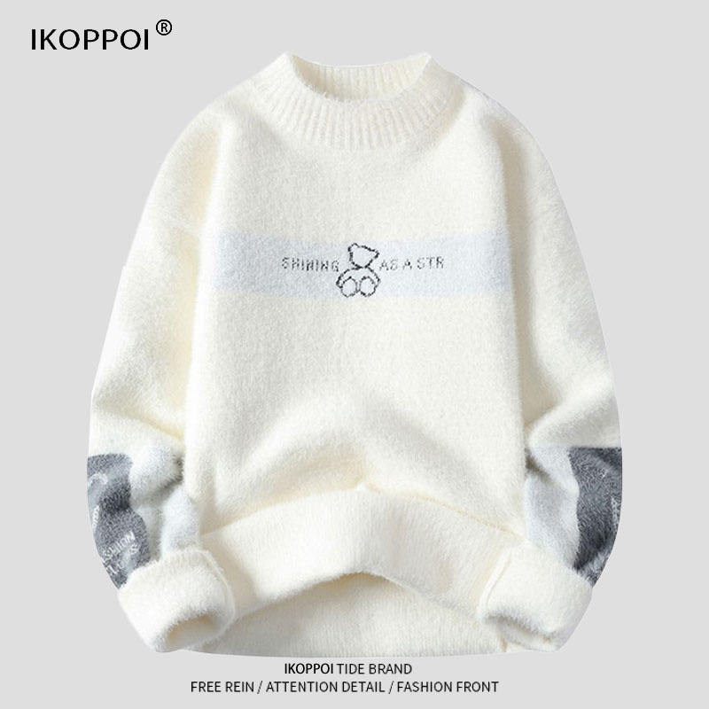 Trendy Brand Sweater for Men, 2026 Autumn and Winter, Japanese Style, Loose, Casual, Versatile, Thickened, Warm, Couple's Base Shirt Trendy Brand Sweater for Men, 2026 Autumn and Winter, Japanese Style, Loose, Casual, Versatile, Thickened, Warm, Couple's Base Shirt