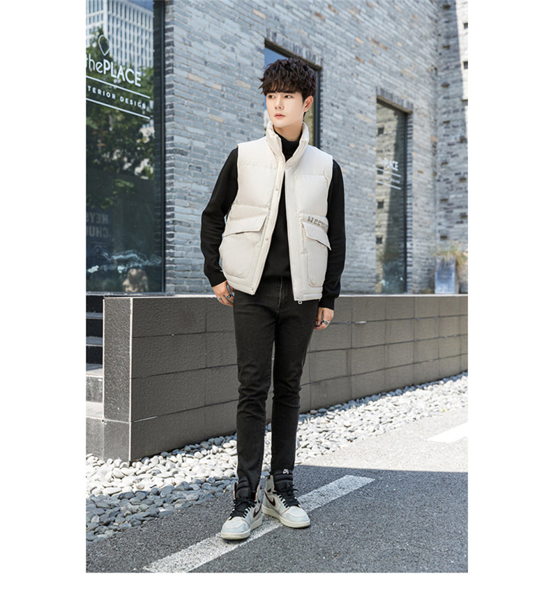 Пуховой жилет 男士马甲秋冬季潮牌轻薄连帽坎肩马夹羽绒服韩版潮流外穿背心外套 Ikoppoi