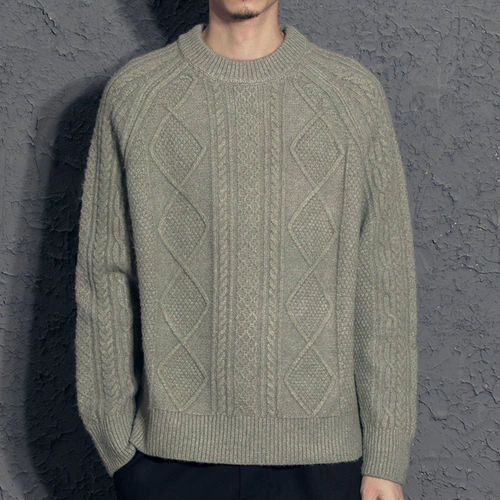 Кашемировый ретро универсальный трикотажный трендовый демисезонный свитер для отдыха, увеличенная толщина