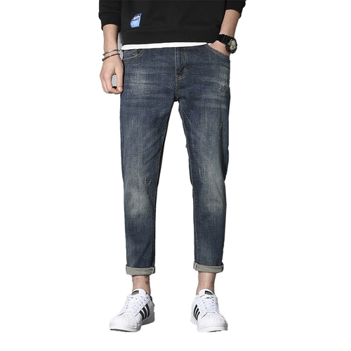 Джинсы, тонкие штаны, осенние, свободный прямой крой, в корейском стиле