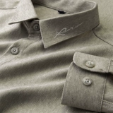 Демисезонная элитная рубашка для отдыха, с вышивкой, облегающий крой, изысканный стиль