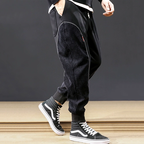 Демисезонные мужские трендовые универсальные вельветовые штаны, в корейском стиле, оверсайз