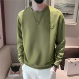 Мужская осенняя демисезонная трендовая универсальная толстовка, брендовый базовый приятный телу тонкий лонгслив, свободный крой