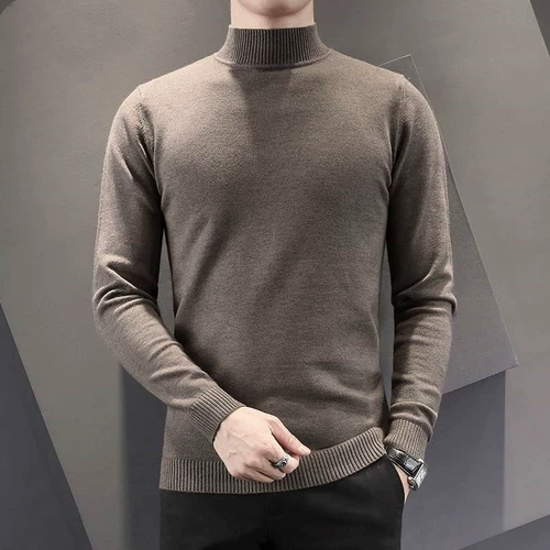 Утепленный удерживающий тепло кашемировый цветной приятный телу трикотажный свитер, высокий воротник