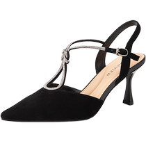 (Fantasy Starlight) Qianbaidu Sheepskin High Heels 2024 Summer New Style Thin Heel Back Hollow Fashion Womens Commuting