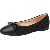 Qianbaidu Xiaoxiangfeng single shoes for women 2024 autumn new style shallow flat shoes spliced ​​evening shoes light and casual