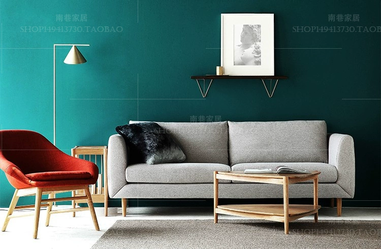 Phong cách Bắc Âu màu xám vải sofa màu đỏ căn hộ nhỏ túi mềm hậu hiện đại đơn giản sofa ba người tùy chỉnh - Ghế sô pha