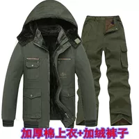 Куртка C-стиля плюс бархатный хлопковый пальто + плюс бархатные брюки