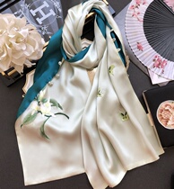 Elegant woman Su embroidered silk scarf hand embroidered wedding cheongsam buckle big shawl spring and summer long scarf