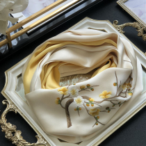 Silk silk scarf female Su embroidery cheongsam shawl Hangzhou Silk Embroidery Festival mother Spring Autumn mulberry silk scarf