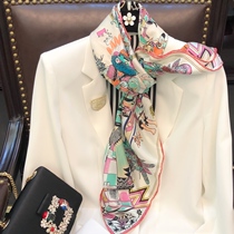 Sand wash silk cheerful tone twill square scarf scarf spring and autumn summer female Korean version of wild mulberry silk silk scarf