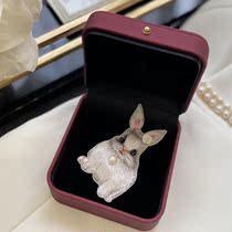 Gift box Cute Embroidered Cute Rabbit Handmade Su Embroidered Nail Beads Chest Needle Festival Fine Gift Hanfu Qipao Chest Flowers