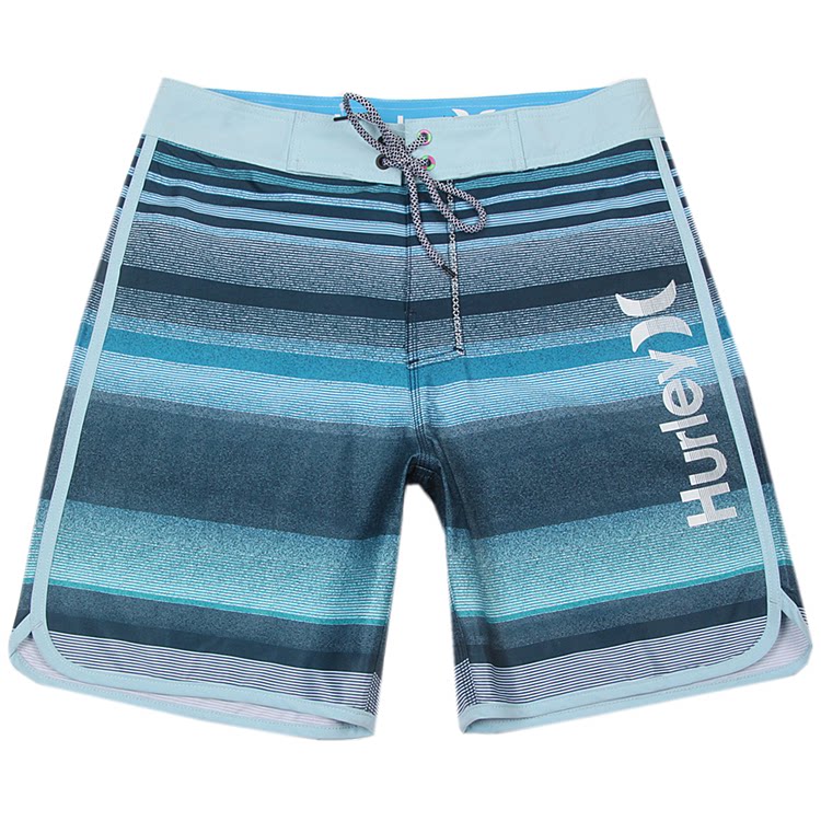 Original single stretch beach pants men's loose quick-drying hot spring fitness competition sports casual shorts blue five-point swimming trunks