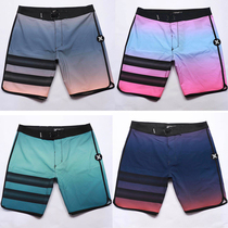Beach pants mens quick-drying loose size five-point beach resort pants two-piece gradient color swimming trunks elastic fitness