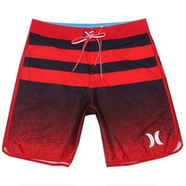 Original Single Elastic Beach Pants Men Loose Speed Dry Spa Fitness Competition Sports Casual Shorts Red Striped Swimsuit Pants