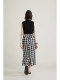 Sonders Designer Two-Tone Asymmetrical Deconstructed Cross-Over Fabric Slit Mid-Length Skirt for Commuting