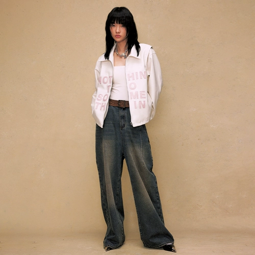 CHIGGALAB Демисезонный ретро короткий пластырь, куртка, оверсайз