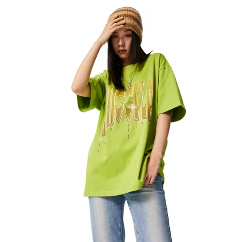 CHIGGALAB Трехмерная футболка с коротким рукавом, в американском стиле, с печатью вашего логотипа, оверсайз