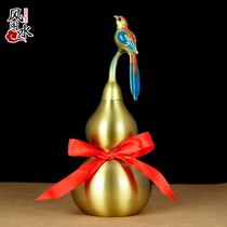 Fengshui Pavilion copper gourd ornaments open cover gourd living room crafts ornaments