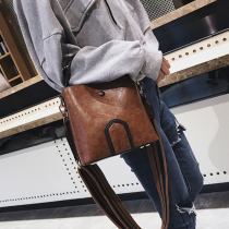 MK X STAR retro bucket bag female Korean ins bag 2021 new broadband large capacity shoulder bag leather